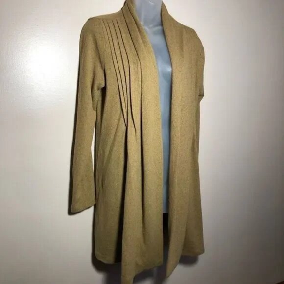 ESSENTIALS BY MILANO WOMEN'S EARTH GREEN OPEN FRONT CARDIGAN SWEATER SIZE MEDIUM - Picture 3 of 6